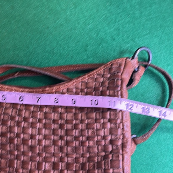 VILENCA HOLLAND BACK PACK BAG DISTRESSED LEATHER WOVEN BRAIDED COGNAC BAG - Picture 12 of 15